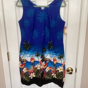 Tropical Blue Sleeveless Dress